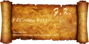 Fónagy Kitti névjegykártya